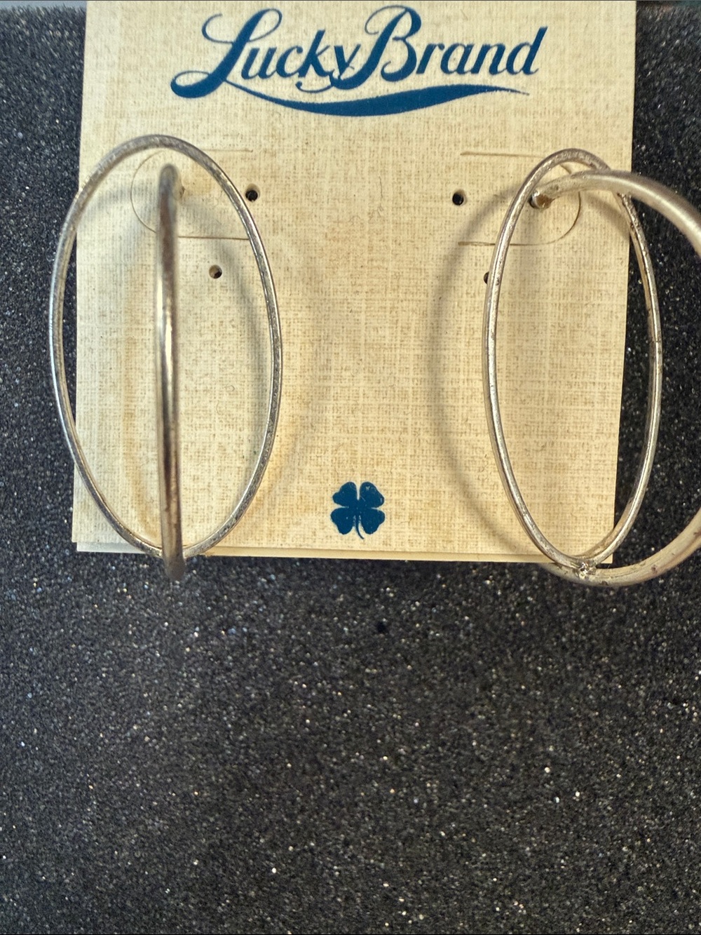 Lucky Brand Silver-Tone Double Hoop Earrings